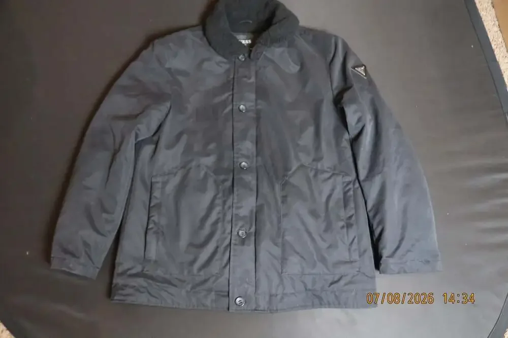 Guess Men'sFaux-Sherpa Lined Military Deck Jacket